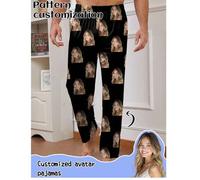 Shein Pantalones de pijama personalizados para hombres con diseños únicos e interesantes como retratos, rostros de pareja, mascotas, dibujos animados y tema