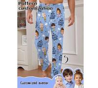 Shein Pantalones de pijama personalizados para hombres, con diseños únicos que incluyen retratos humanos, miembros de la familia, mascotas, dibujos animados