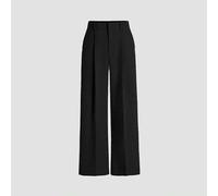Shein Pantalones de traje con diseño drapeado, pantalones rectos casuales de última moda europea y americana, pantalones de pierna ancha de temporada primav