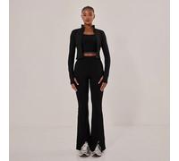 Shein Pantalones de yoga de cintura alta con ajuste ceñido y acampanado, ropa deportiva activa, adecuados para pádel, tenis, pickleball y gimnasio