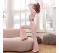 Shein Pantalones deportivos con cintura plegable y campana para actividades como Pilates, Yoga, Pádel, Tenis, Pickleball y Gimnasio