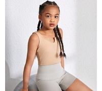 Shein Pantalones Deportivos De Compresión Para Niñas En La Edad Media Con Tela Transpirable Y Que Absorbe La Humedad, Perfecto Para Yoga, Correr Y Andar E