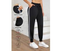 Shein Pantalones deportivos de mujer de seda de hielo de alta elasticidad - unicolor, adecuados para todas las estaciones, tela de punto, estilo regular, ci