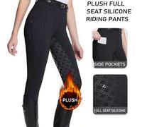 Shein Pantalones ecuestres de mujer de cintura alta con forro térmico, tela térmica de calidad con buen calor, diseño de cintura alta con bolsillos, forro t