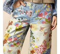 Shein Pantalones largos de mujer estilo BOHO Country Vacation con estampado floral patchwork, casual, tejidos, holgados y de pierna ancha