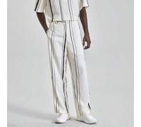 Shein Pantalones rectos informales de hombre con bloques de color y rayas para el verano 2025, aptos para el Día de la Independencia, Día de San Juan, playa