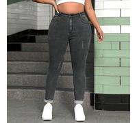 Shein Pantalones vaqueros pitillo de lavado oscuro con efecto de garra de gato y gran elasticidad, atuendos de verano para mujer, atuendos de festival, vaqu