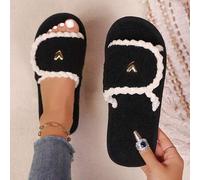 Shein Pantuflas abiertas de dedo con decoración en forma de corazón, ajustables con , esponjosas, suela suave y cómoda, ligera, adecuada para volver a la es