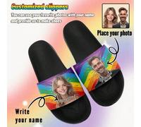 Shein Pantuflas antideslizantes, livianas y personalizables impresas en 3D para el Mes del Orgullo, aptas para uso en interiores, exteriores y jardín