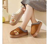 Shein Pantuflas de Disney, pantuflas con estampado de Winnie the Pooh y el amor a mamá y papá, pantuflas de Winnie the Pooh con cierre deslizante y cálidas,