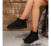 Shein Pantuflas de lana nuevas para mujer Otoño/Invierno 2024, botas de nieve con suela gruesa de una sola pieza de piel de oveja, chanclas sin respaldo, el