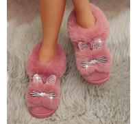 Shein Pantuflas de mujer con forro de felpa, pantuflas interiores térmicas cálidas y lindas sin talón para mujeres embarazadas, posparto, uso casual, pantuf