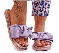 Shein Pantuflas de mujer con lazo, violeta ámbar