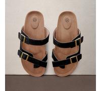 Shein Pantuflas de talla grande para mujer Grolaofi con dedos, sandalias planas para exteriores, zapatos de playa antideslizantes para volver a la escuela