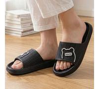 Shein Pantuflas minimalistas de arte lineal con diseño de oso de dibujos animados, cómodas, suaves, antideslizantes y resistentes al olor para interiores, u