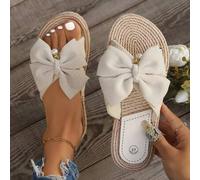 Shein Pantuflas para mujer, sandalias ligeras de una sola correa y punta abierta, silenciosas para el piso, pantuflas antideslizantes para la casa, regalo d