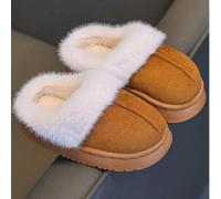 Shein Pantuflas para niños, nuevas para otoño/invierno 2025, de suela blanda antideslizante, de diseño simple y elegante para niños pequeños y bebés, con fo