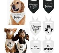 Shein Pañuelo triangular para mascotas, pañuelo para perro o gato, Patrón: Mi humano se está casando, ella dijo que sí, adecuado para fiestas, bodas y event
