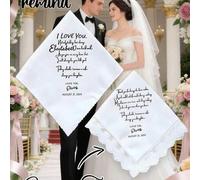 Shein Pañuelos de novia personalizados con letras personalizadas son el regalo perfecto para que una novia se limpie las lágrimas de alegría en su día de bo