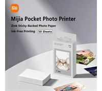 Shein Papel fotográfico adhesivo Zink para impresora de fotos de bolsillo Xiaomi Mi Home, 50 hojas de papel de impresión sin tinta, compatible con impresora