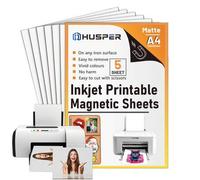 Shein Papel Fotográfico Magnético Imprimible Mate en Tamaño A4 - 5 Hojas, 21.08x29.72 Cm, Papel Magnético de Impresión de 16Mil para Inyección de Tinta