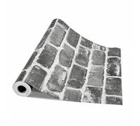 Shein Papel pintado autoadhesivo, 45 cm x 10 m, papel pintado de pared, película adhesiva con aspecto de ladrillo gris, película para muebles, pegatina para