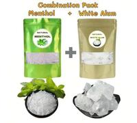 Shein Paquete combinado de 24g de mentol + 24g de alumbre - 100% extracto de plantas naturales, libera un aroma fresco y purifica el aire rápidamente. Adecu