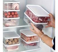Shein Paquete de 10 contenedores apilables de 1.2L, cajas de almacenamiento de alimentos de plástico seguras para congelador con tapas abatibles, recipiente