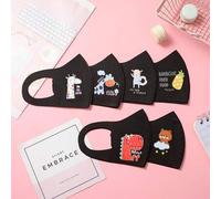 Shein Paquete de 10 mascarillas antipolvo unisex con dibujos animados para niños, transpirables, lavables y reutilizables, aptas para el verano, con protecc