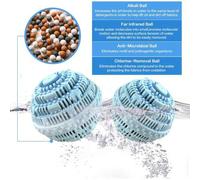 Shein Paquete de 2 bolas de lavado: bolas naturales sin químicos para lavadoras. Bolas de lavado y alternativa al detergente, 2000 lavados (azul claro).