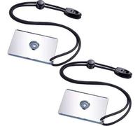 Shein Paquete de 2 espejos réflex de supervivencia, 2 x 3 pulgadas, espejo PFD con control remoto, tecnologías de supervivencia al aire libre, espejo de señ