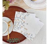 Shein Paquete de 20 servilletas de papel desechables con estampado de hojas frescas, de 13x13 pulgadas, para decoración de bodas/fiestas de té/cumpleaños, d