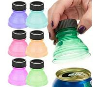 Shein Paquete de 3 a 6 tapas/tapones de plástico reutilizables para botellas de bebida, latas, para bebidas como cerveza, refrescos, accesorios de moda, fác