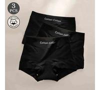 Shein Paquete de 3 bragas de mujer de cintura alta de unicolor, con estampado de letras, cómodas, sin costuras, con control de abdomen, que levantan el tras