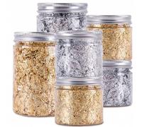 Shein Paquete de 3g/5g/10g de papeles decorativos de lámina de oro/plata, lentejuelas de metal para arte de uñas, velas, resina, resina epoxi DIY, pintura y