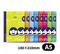 Shein Paquete de 5 Cuadernos A5 con Espiral y Cuadriculados (Tamaño A5, 14.8x21 cm, 40 páginas, varios colores, marca LAMELA) ,Aprender papelerÃa, escuel
