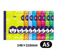 Shein Paquete de 5 Cuadernos A5 con Espiral y Cuadriculados (Tamaño A5, 14.8x21 cm, 40 páginas, varios colores, marca LAMELA) ,Aprender papelerÃa, escuel