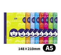 Shein Paquete de 5 Cuadernos A5 con Espiral y Cuadriculados (Tamaño A5, 14.8x21 cm, 40 páginas, varios colores, marca LAMELA) ,Aprender papelería, escuela,