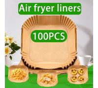 Shein paquete de 50/100 láminas desechables para freidora de aire para Instant Pot | Láminas cuadradas y redondas de 6.3"(16cm) precortadas | Papel sulfuriz