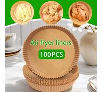 Shein paquete de 50/100 Tapetes desechables para freidora de aire para /Instant Pot | Hojas de hornear cuadradas y redondas de 6,3" (16 cm) precortadas | Pa