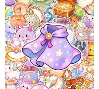Shein Paquete de 50 pegatinas de cuento de hadas mágico, impresiones caprichosas de búhos, sirenas, unicornios y elementos del bosque encantado, calcomanías