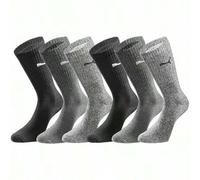 Shein Paquete de 6 pares de calcetines tipo tripulación para hombre Puma en colores negro, gris y antracita