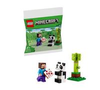Shein paquete de construcción de juguete de regalo Lego Minecraft Serie 30672 Steve y Cría de Panda