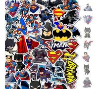 Shein Paquete de pegatinas de Batman y Superman - 45 calcomanías premium impermeables de superhéroes para decoración DIY, para laptops, botellas de agua y m