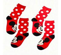Shein Par de calcetines de media caña de Mickey Mouse de Disney, calcetines de media caña de Disney, estampado de Stitch, calcetines para parejas, calcetine