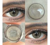 Shein Par de lentes de contacto cosméticos de color gris atractivo de 14.20mm para uso diario, lentes de contacto suaves desechables anualmente en color can