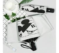 Shein Paraguas automático de Disney Mickey Minnie, paraguas plegable automático de 3 pliegues con diseño de dibujos animados lindos, paraguas automático de