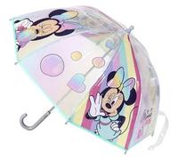 Shein Paraguas de Burbuja de Minnie Mouse - Estampado de Minnie con Arcoiris - Apertura Manual - Elaborado en 100% POE con Estructura de Fibra de Vidrio