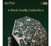 Shein Paraguas Negro de la Familia Harry Potter Hagrid, Gran Cubierta, UPF 50+, Adecuado para la Escuela, el Trabajo, Salidas y Uso Diario