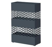 Shein Paragüero de Metal, Paragüero Rectangular, 28 x 12 x 41 cm, con Recipiente de Agua, Diseños Calados, Gris Antracita